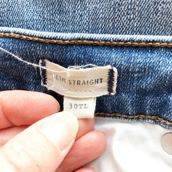 MADEWELL Slim Straight Jeans Distressed Button Front Wellmoor Womens 30 Tall - Picture 6 of 12